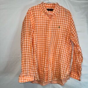 Love this orange polo by Ralph Lauren xl long sleeve